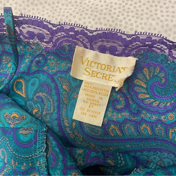 Victoria's Secret Purple and Blue Paisley Slip Dress - Picture 5 of 6